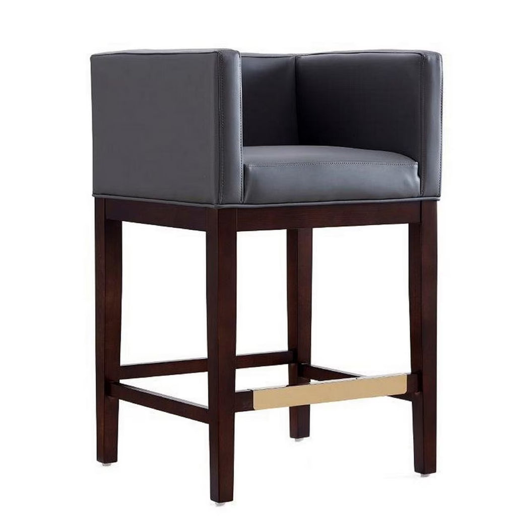 Grey and Dark Walnut Beech Wood Counter Height Bar Stool O227