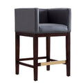 Grey and Dark Walnut Beech Wood Counter Height Bar Stool O227