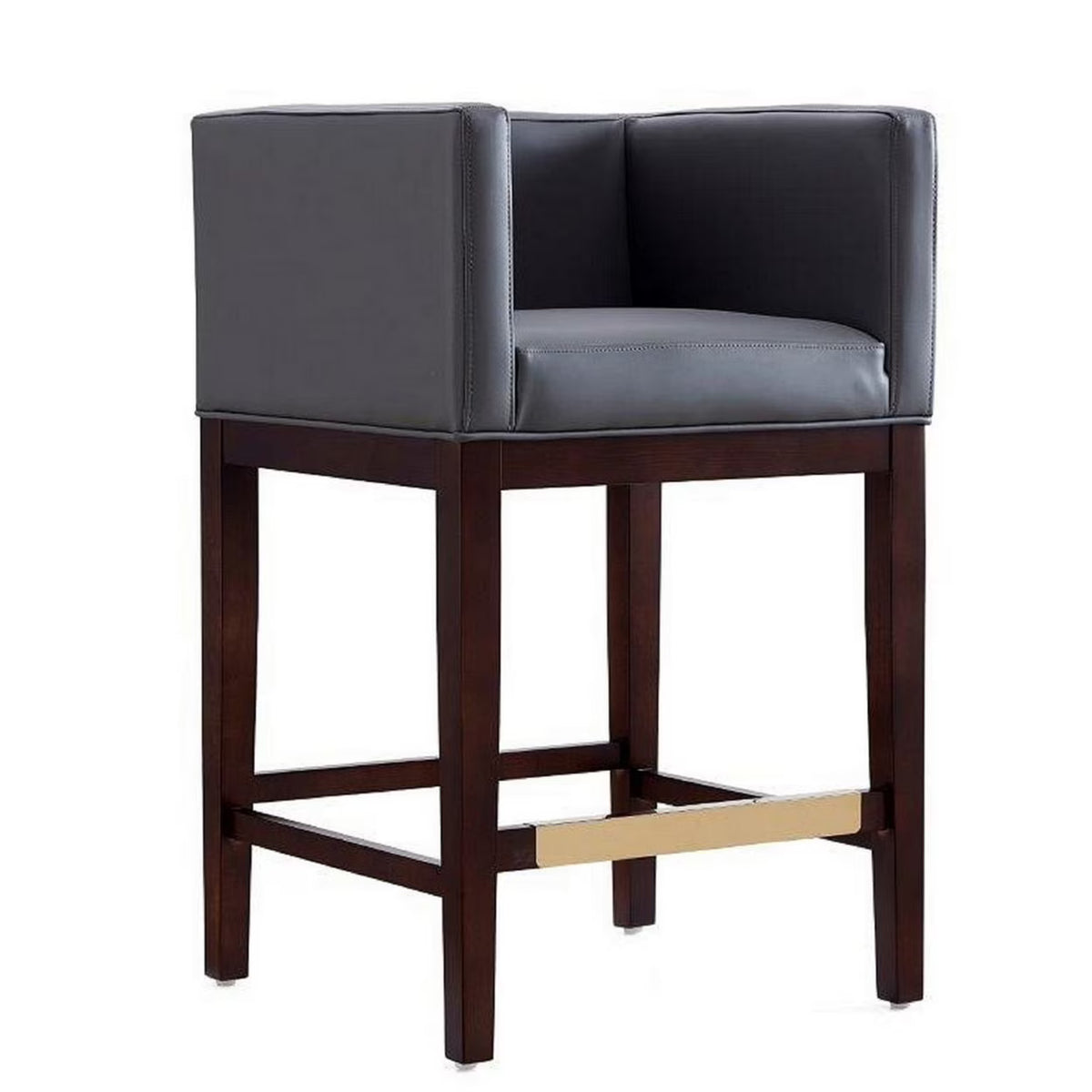 Grey and Dark Walnut Beech Wood Counter Height Bar Stool O227