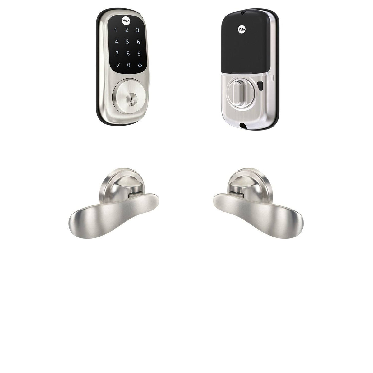 Z-Wave Plus Assure Lock Touchscreen Deadbolt with Passage Navis Paddles M904