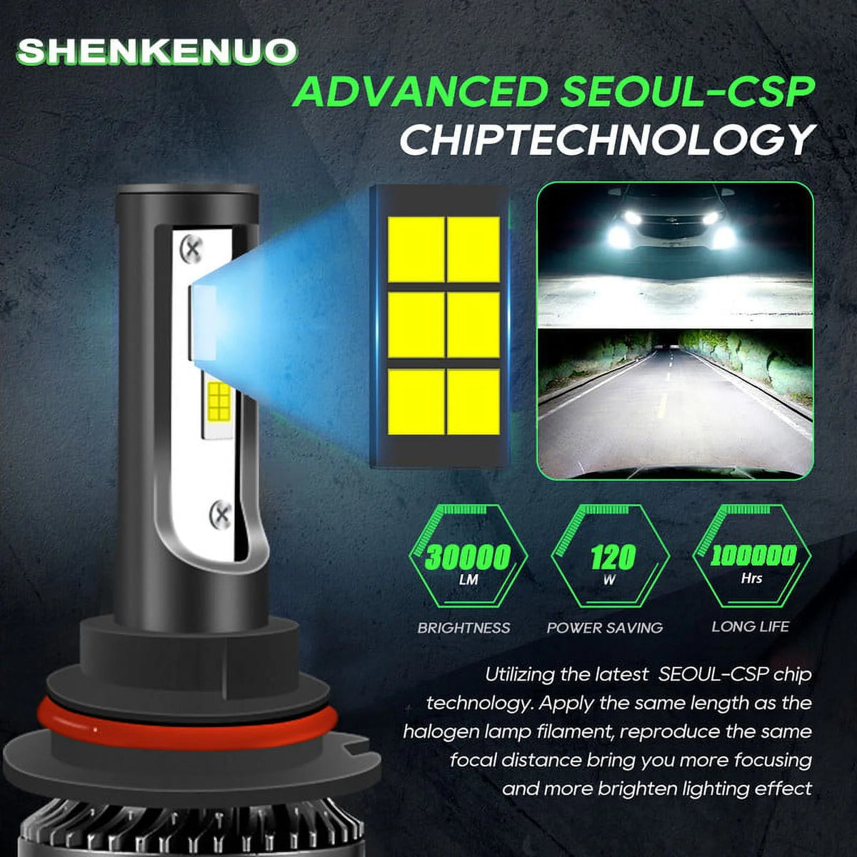 9007 HB5 LED Headlight Bulbs 2pcs P88007