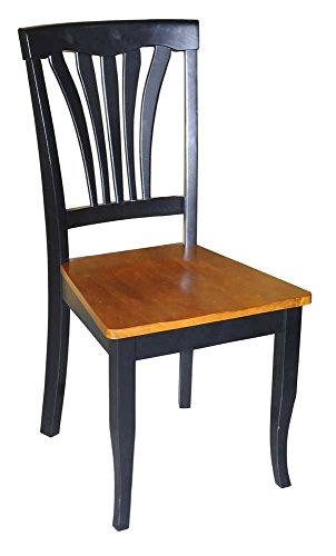 Black Hardwood Frame Dining Room Table and Dining Chairs Set of 2 R216