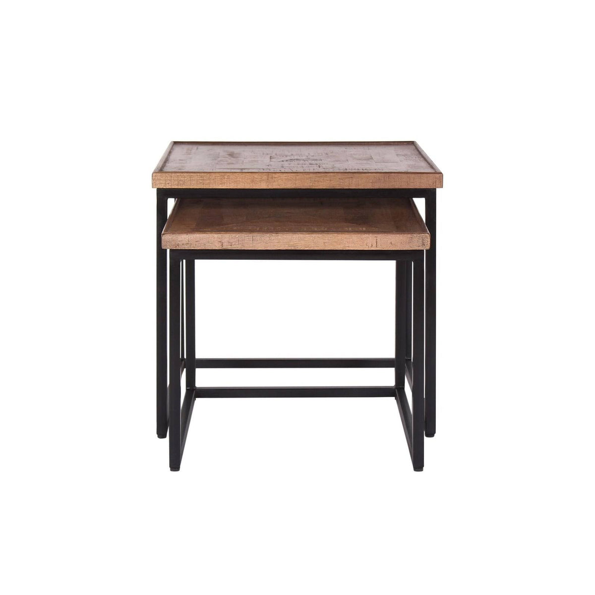 Mango Wood u0026 Iron Nesting Tables (Set of 2) - Brown U22379