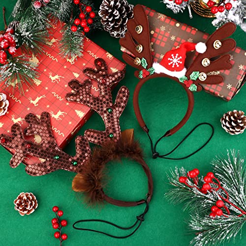 3 Pack Christmas Pet Headwear Brown Reindeer Antlers Headband H1999