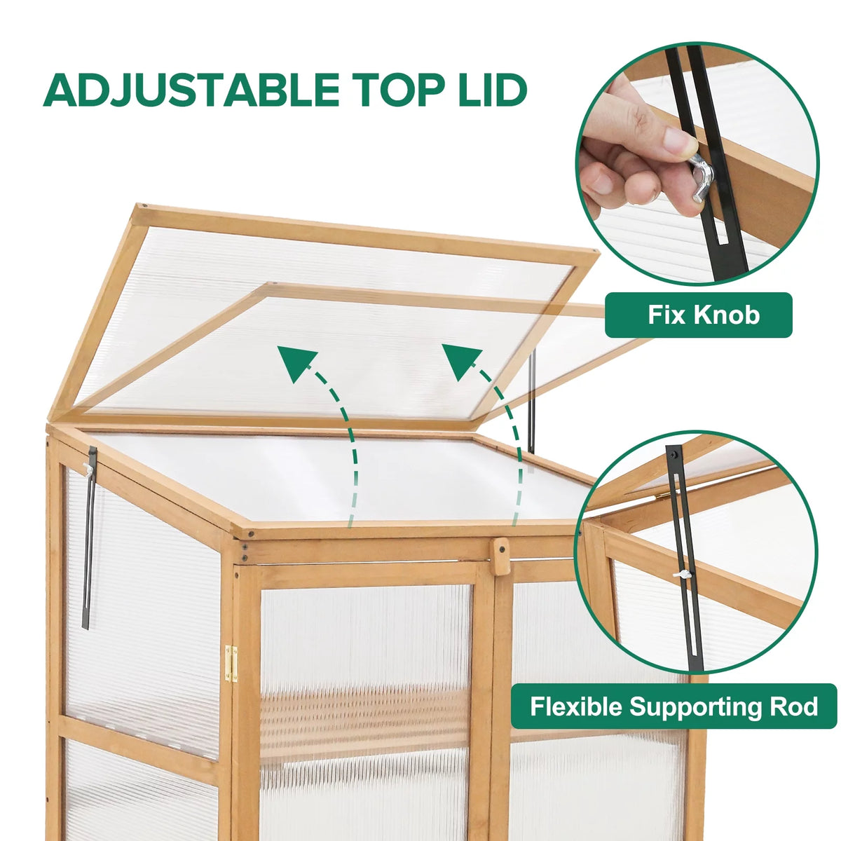 Cold Frame Greenhouse with Adjustable Shelves A6281
