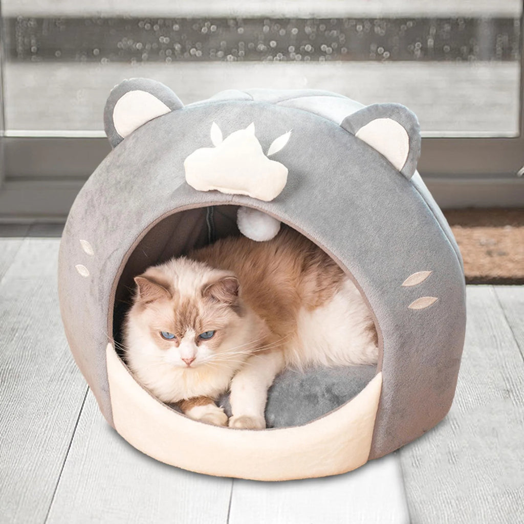 Cat Bed with Plush Ball Inner Cushion Machine Wash M9128