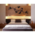 Heart Wall Decal Vinyl Art Home Decor Gray 59in x 23in R659