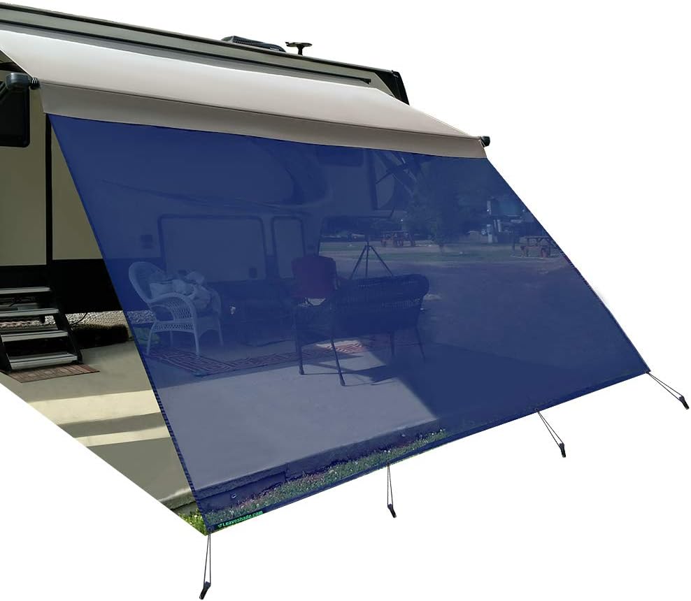 Black Mesh RV Awning Sun Shade Screen 8' X 15' 3'' I81020