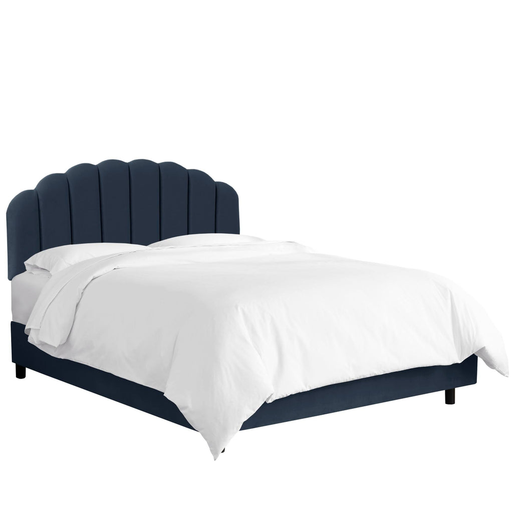 Navy Velvet Twin Bed Y110903