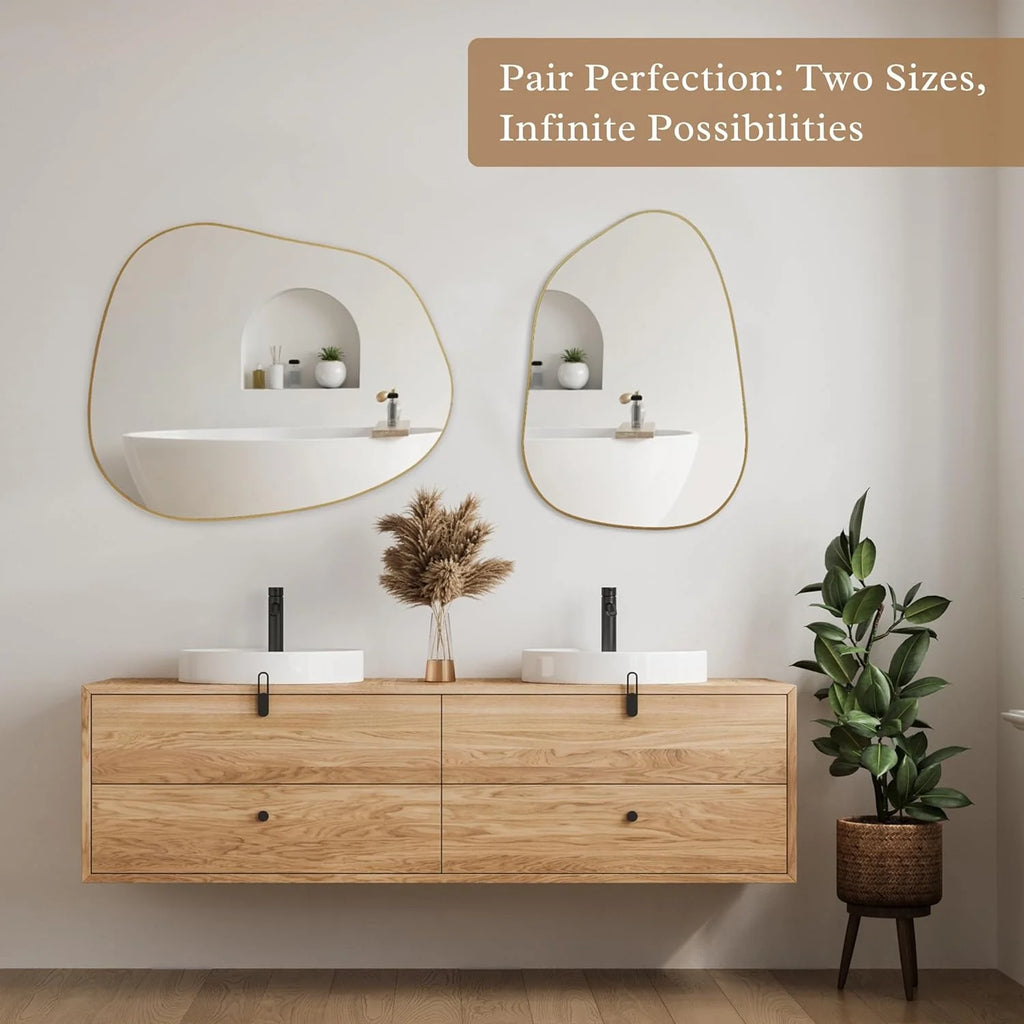 Irregular Asymmetrical Wall Mirror Y94099
