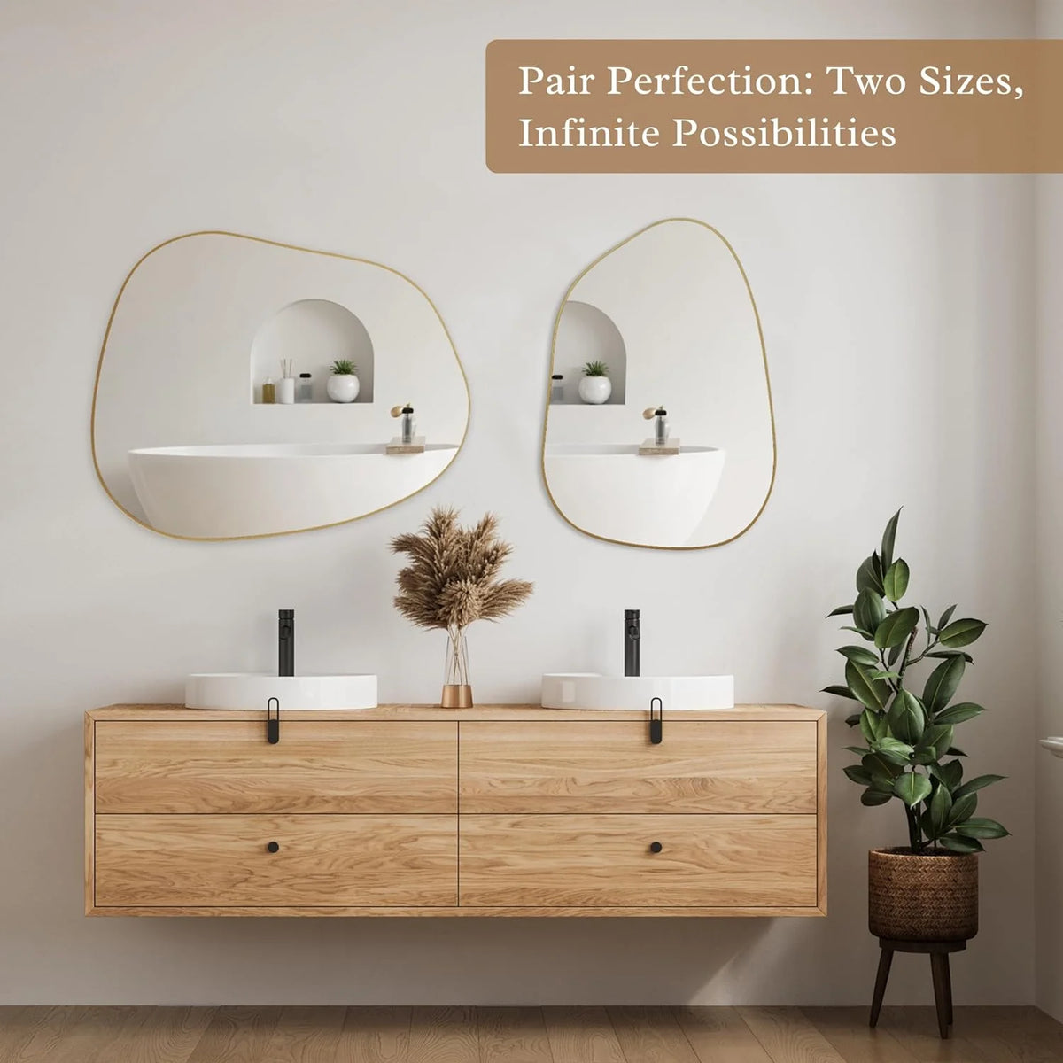 Irregular Asymmetrical Wall Mirror Y94099