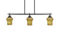 3 Island Light Matte Black Linen Glass M87827