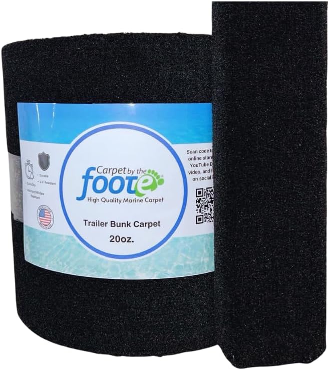 20oz Black Boat Trailer Bunk Carpet C99527