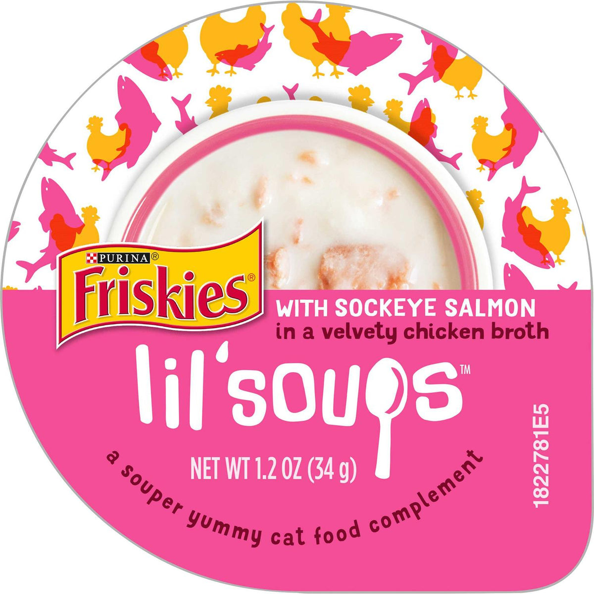 Lil' Soups with Sockeye Salmon in Chicken Broth Lickable Cat Food Topper, 1.2-oz cup, case of 8 H250