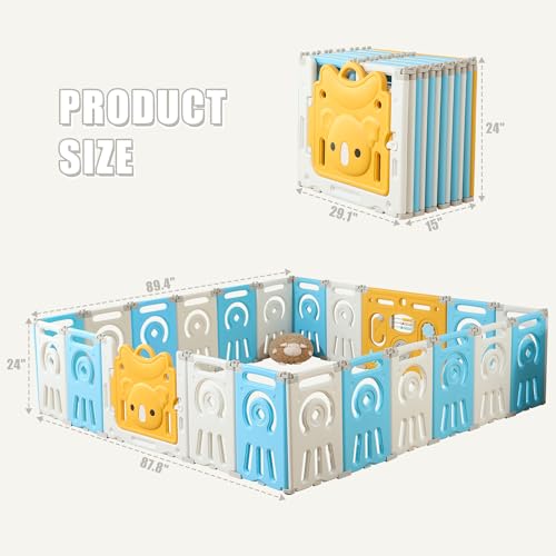 Grey & White 22 Panels Foldable Baby Playpen Z5223
