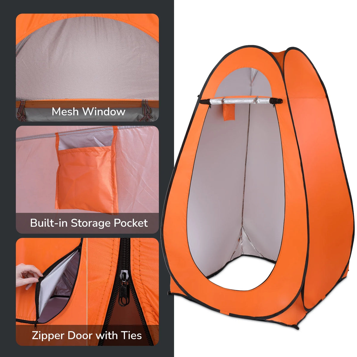 Orange Pop Up Camping Shower Tent G107