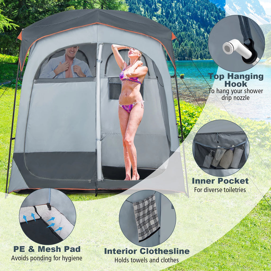 2 Room Oversize Portable Shower Tent R5163