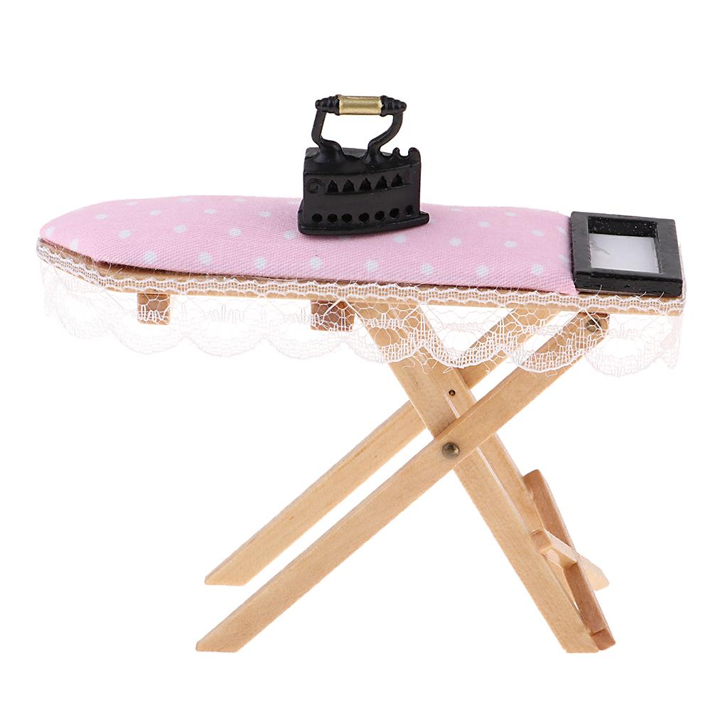 Vintage Dollhouse Miniature Wooden Ironing Board Table P4300