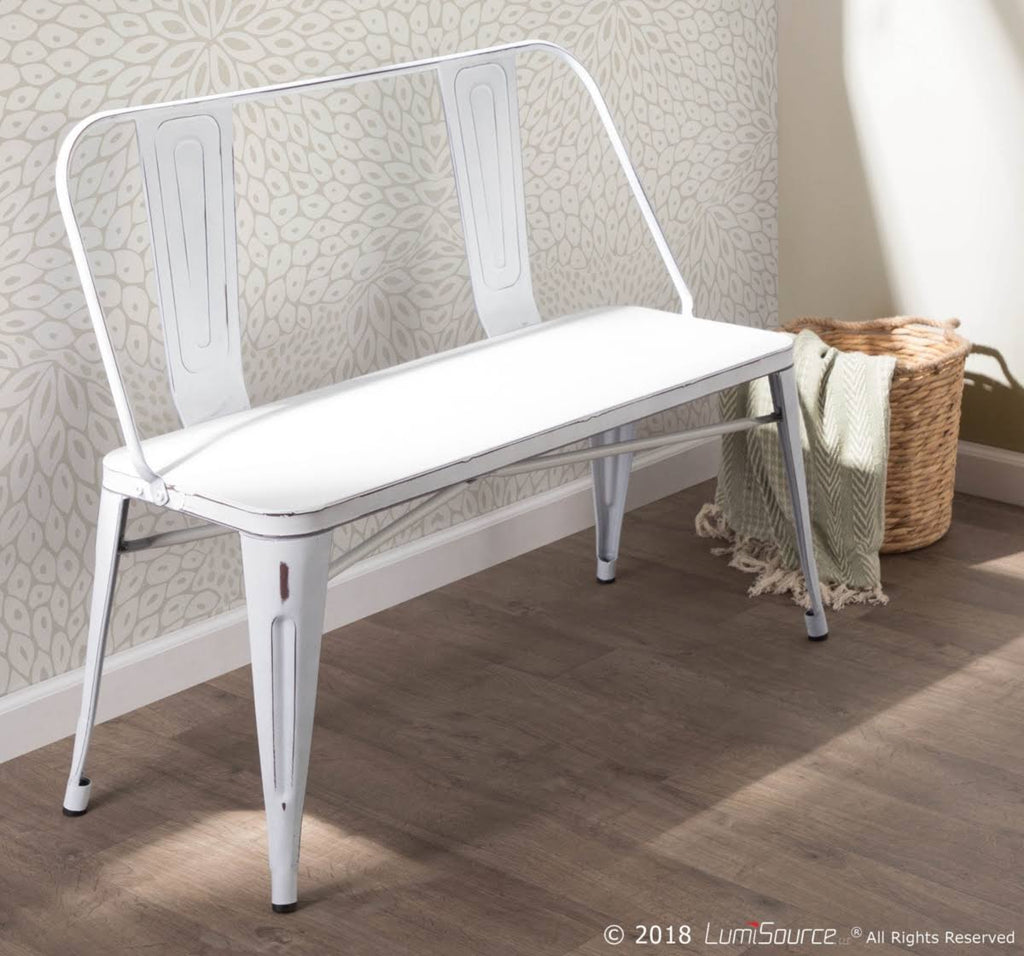 Clear Brushed Silver Metal Bench H899