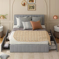 Queen Bed Frame with Adjustable Headboard and 4 Storage Drawers A9018