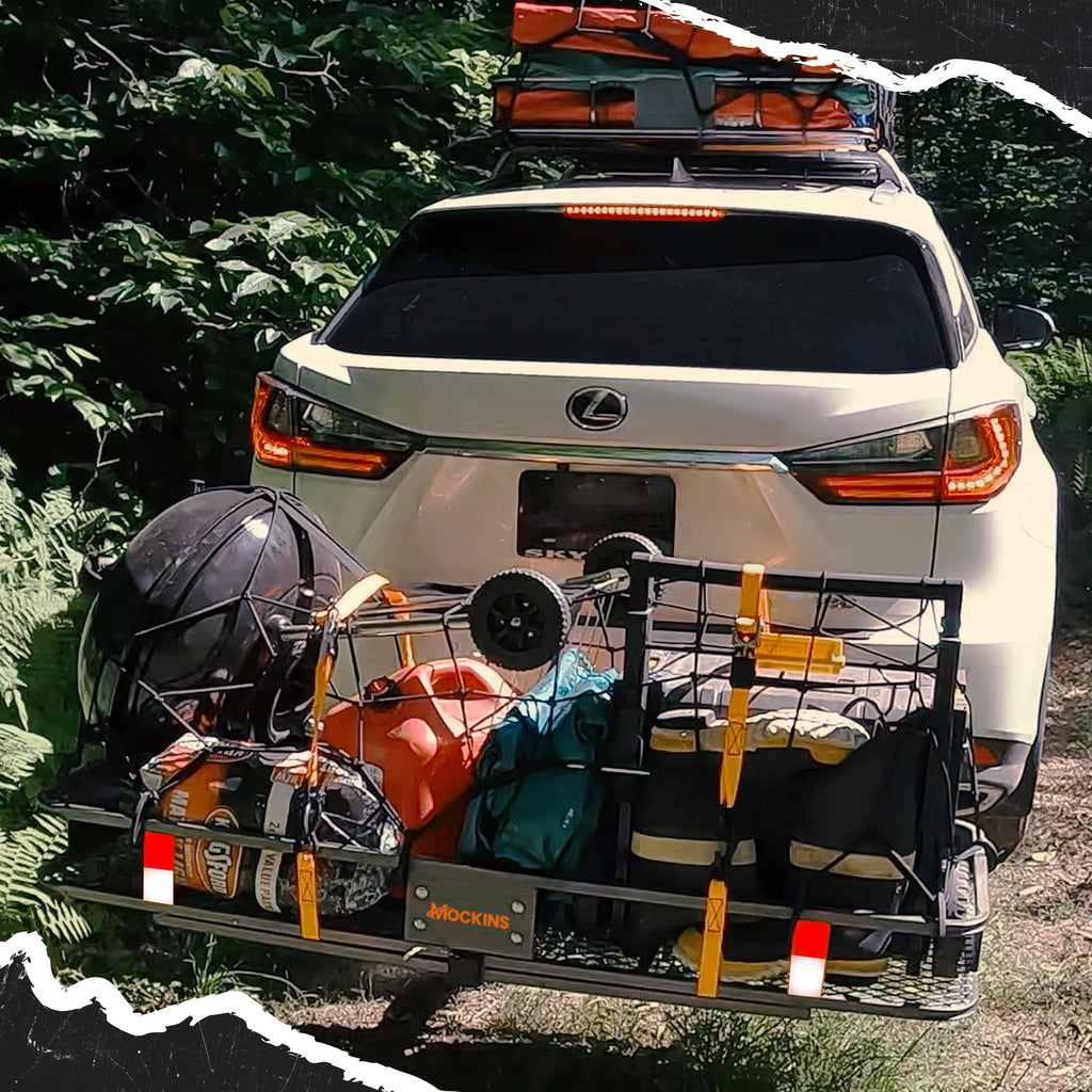 Cargo Carrier Hitch Mount Cargo Basket with Foldable Raise Arm E3224