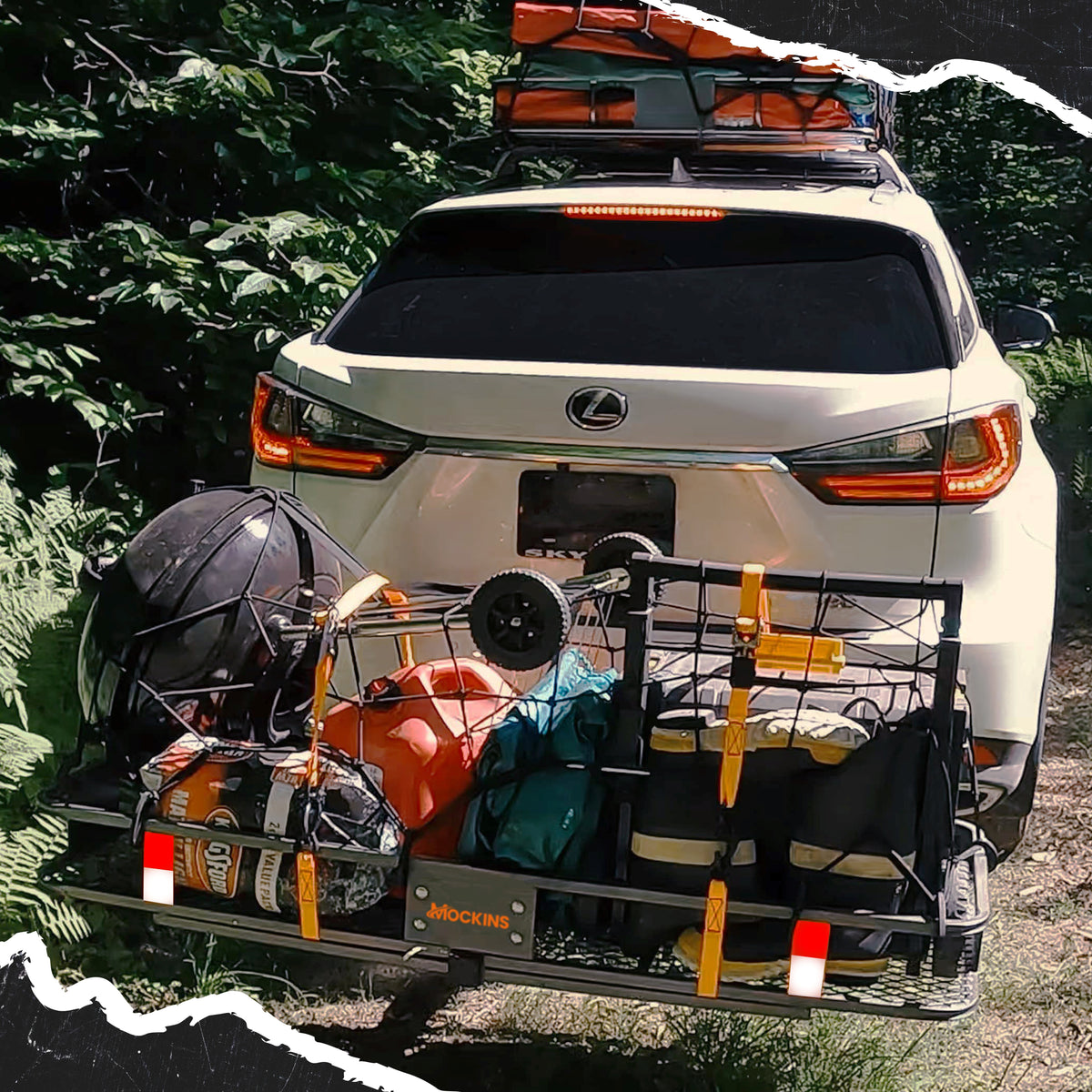 Cargo Carrier Hitch Mount Cargo Basket with Foldable Raise Arm E3224