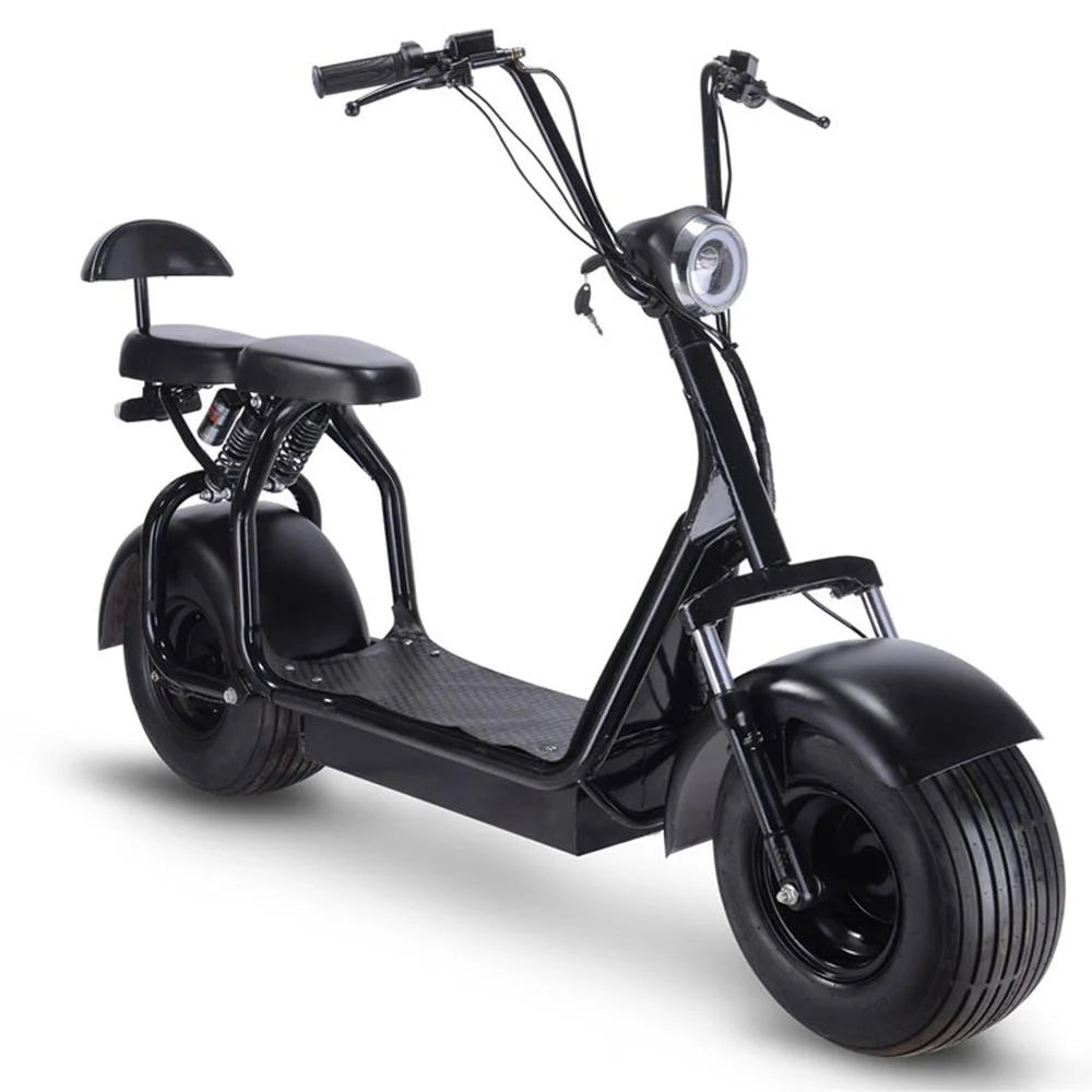 60V 18ah Electric Scooter with Seat, 25Mph, 23 Miles Range, Black A485