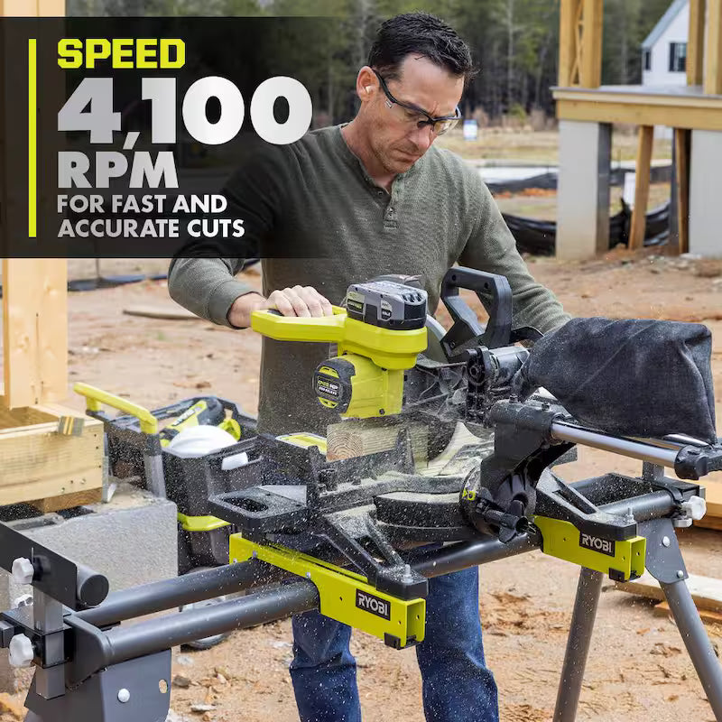 18V Brushless Cordless 10 in. Sliding Compound Miter Saw Kit with Battery, Charger, and Stand O23574