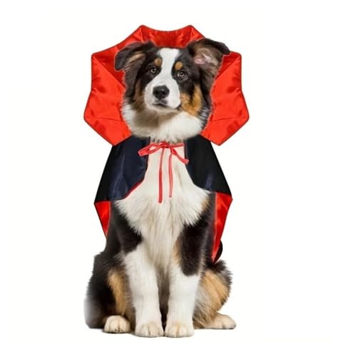 Pet Vampire Cape Cloak 5 Pcs Red Black Adjustable Q285