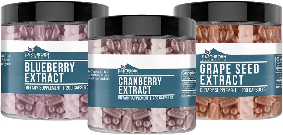 Grape Seed Blueberry Cranberry Extract Capsules 200 Capsules X97476