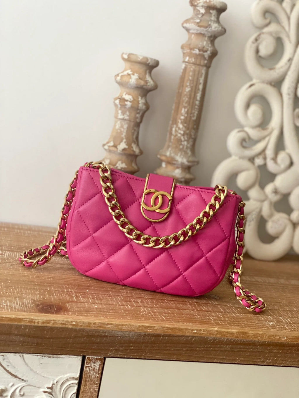 Small Hobo Bag Gold Hardware Pink F355139