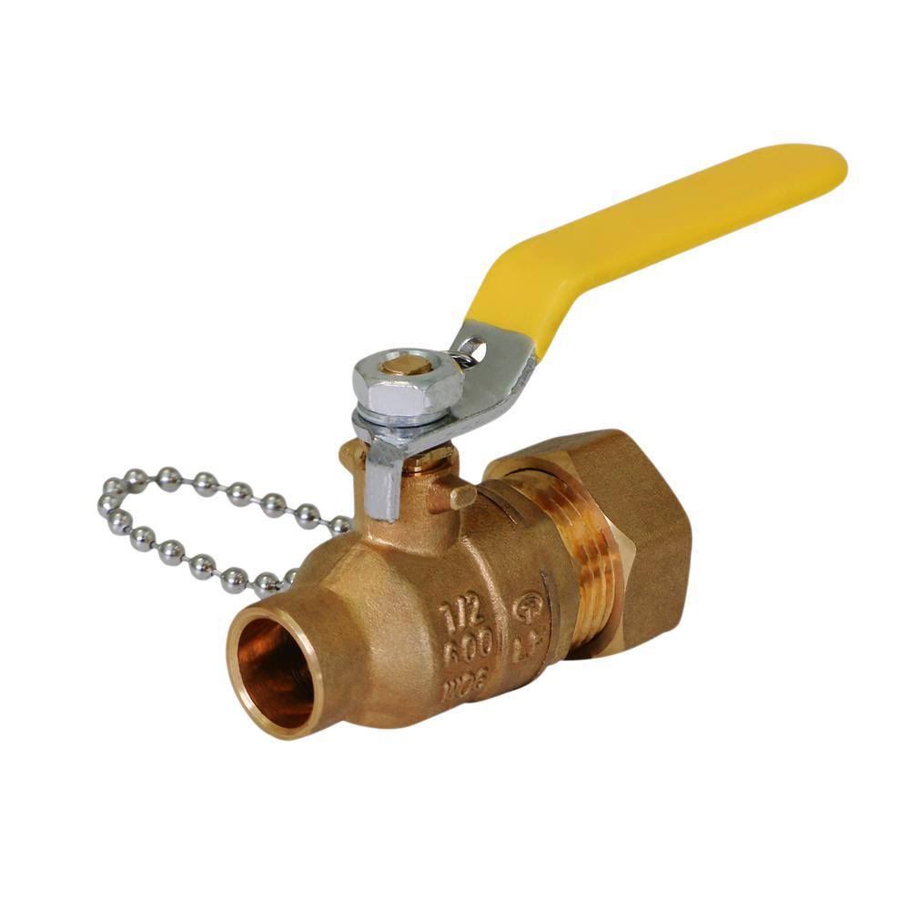 3/4 in. Brass Full Port Hose Ball Valve with Chain and Cap (10 Pack) A126545