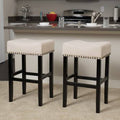 Beige Barstool Set of 2 U55528