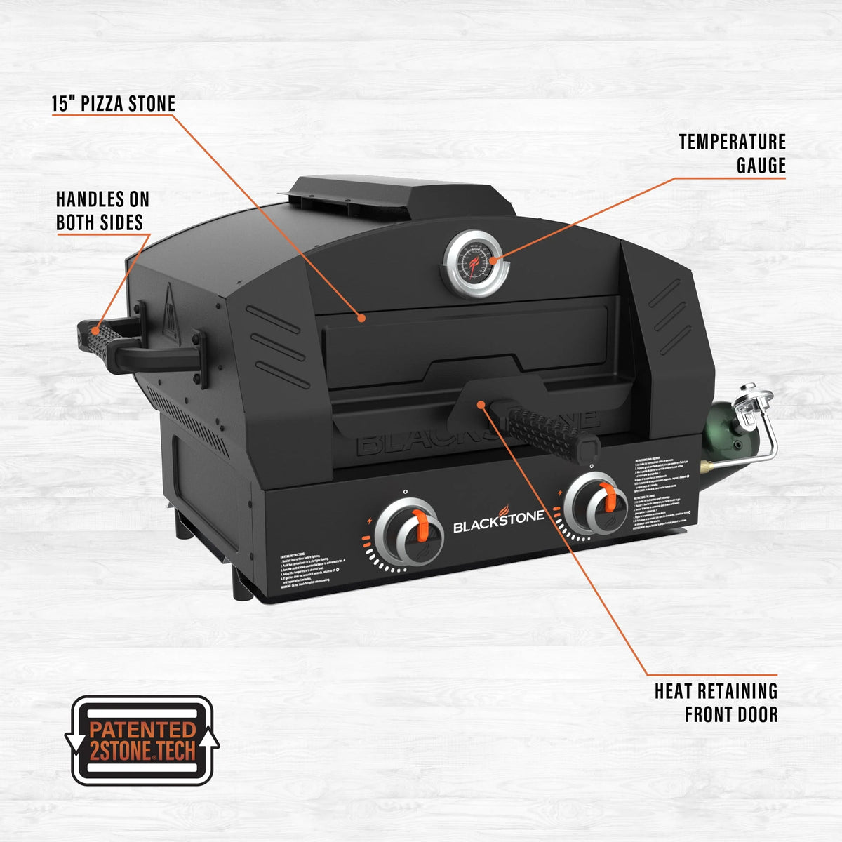 Tabletop Propane Pizza Oven with Two 15 Cordierite Stones D170