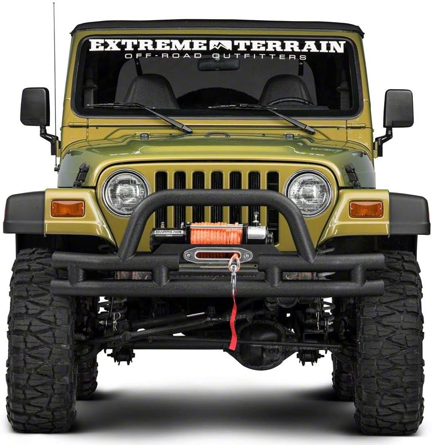 Textured Black Tubular Front Bumper with Winch Cutout O799
