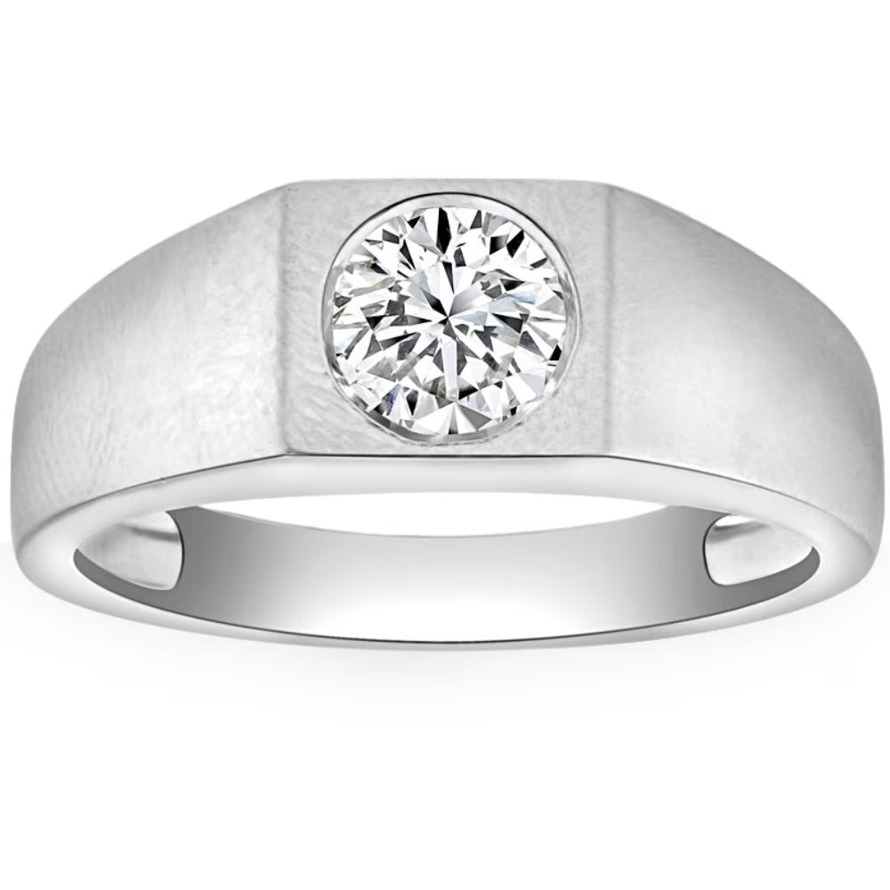 10k White Gold Men's Diamond Wedding Ring D78901