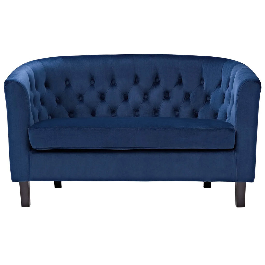 Navy Performance Velvet Loveseat A859