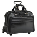 Black Leather Wheeled 17 Laptop Case X760862