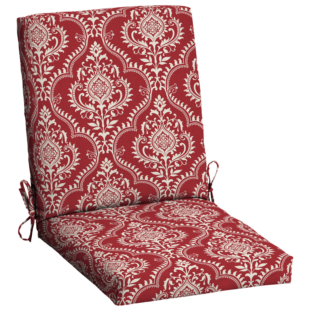 Red Medallion Rectangle Patio Chair Cushion C59158