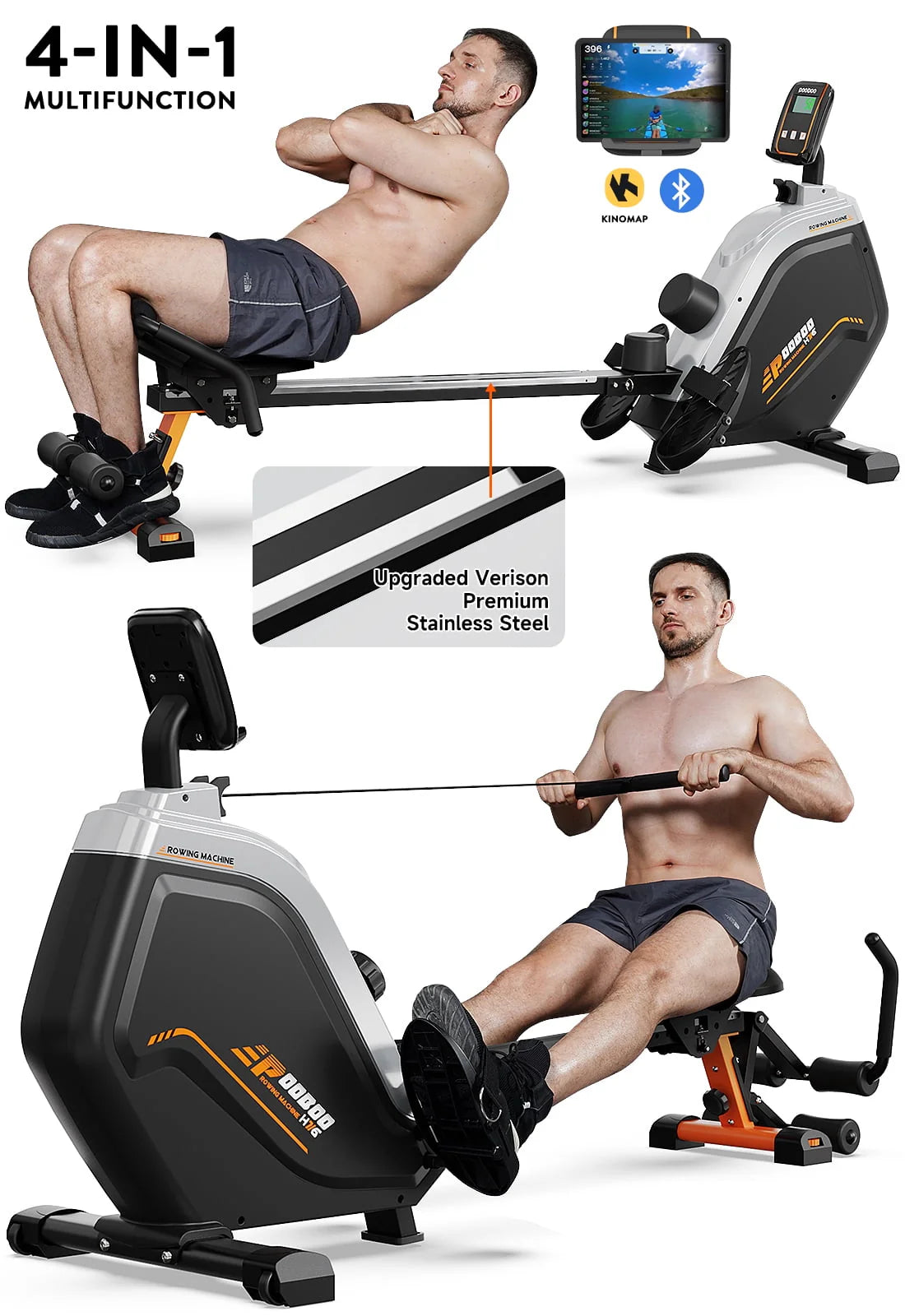 Foldable Magnetic Rowing Machine 8 Level Resistance L593
