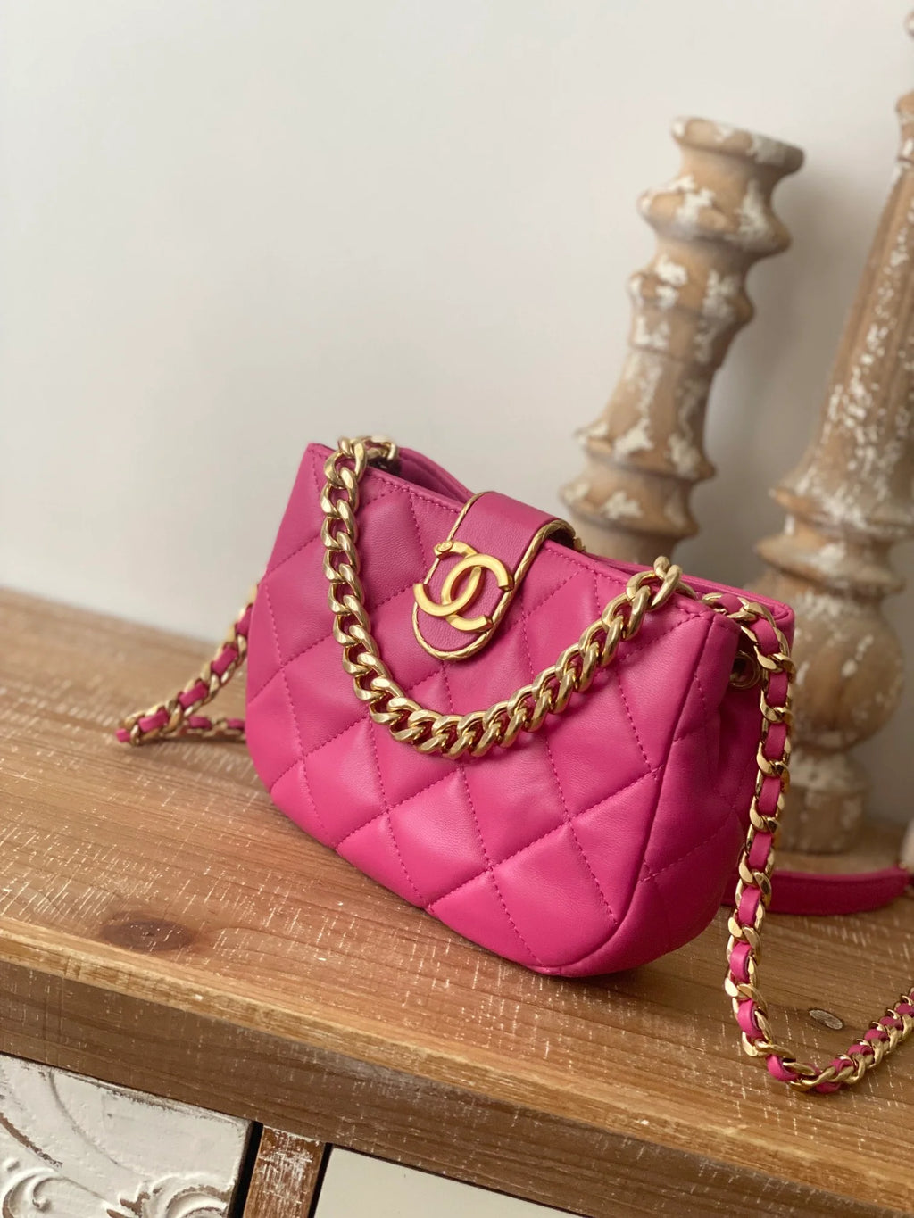 Small Hobo Bag Gold Hardware Pink F355139