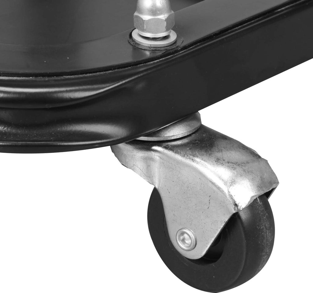 Black Padded Mechanic Stool with Tool Tray Storage U12790