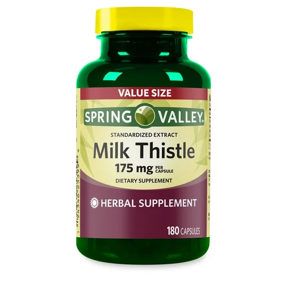 Milk Thistle Dietary Supplement Capsules, 175 mg, 180 Gelatin Capsules W123