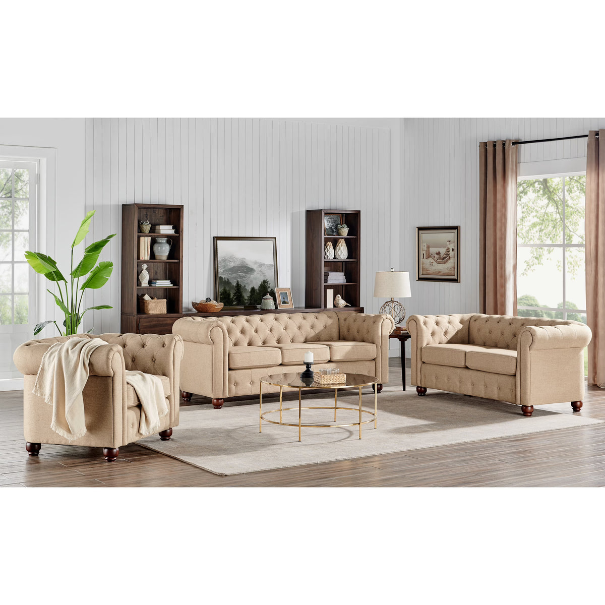 Cream 3pc. Living Room Set T129057