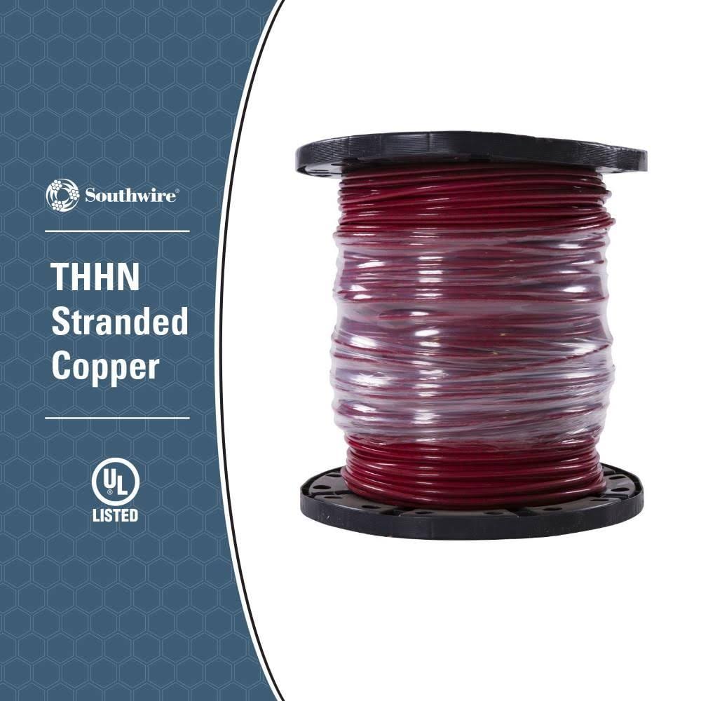6 Red Stranded Cu THHN Wire S934532