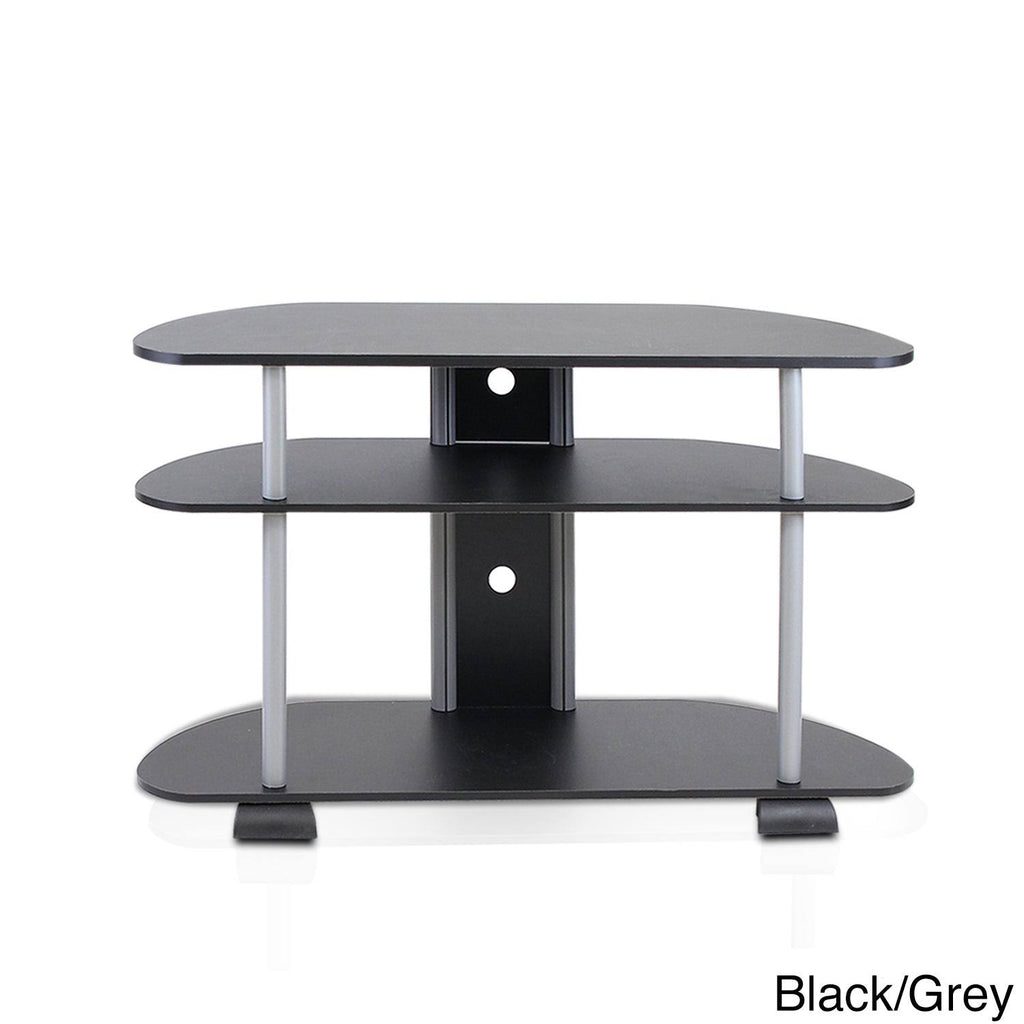 Black/Grey 3-Tier TV Entertainment Center V6778
