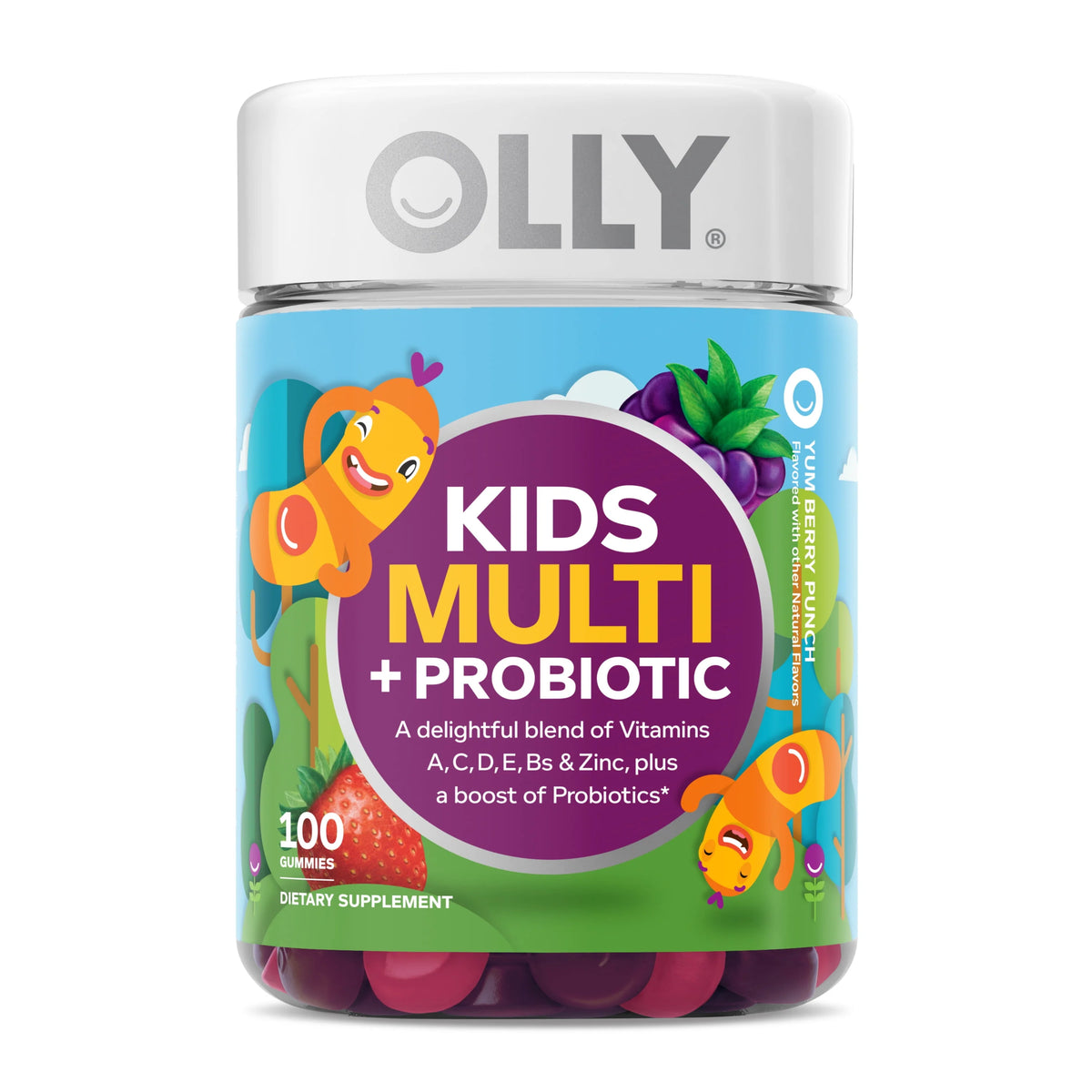 Kids Multivitamin Probiotic Gummy, Berry, 100 Ct R970