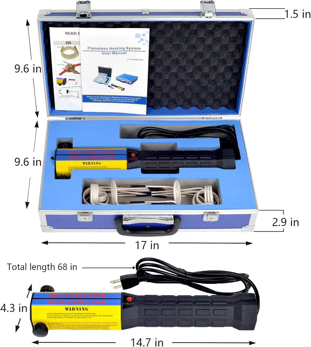 Magnetic Induction Heater 10 Coils 1000W 110V Flameless Hand Held Automotive Electromagnetic Disassembly Repair Set D97728
