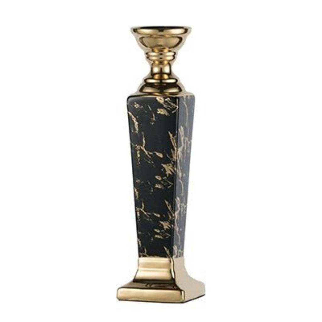Gold and Black Tall Candle Holder D9175