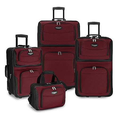 4-Piece Softside Expandable Luggage Set, Gray D914